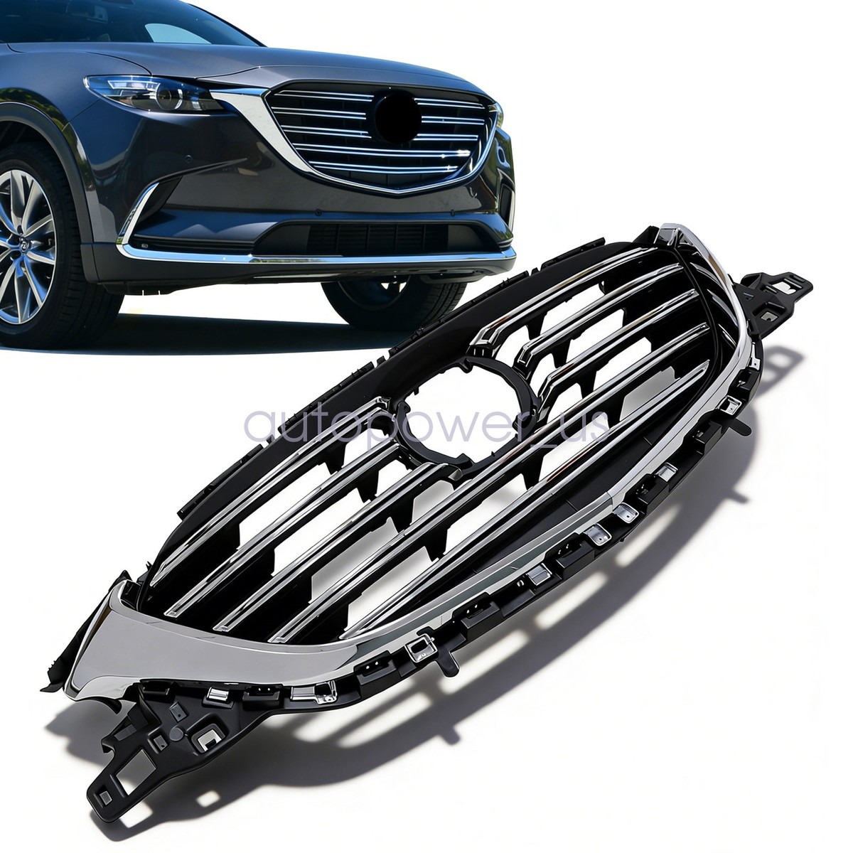 TK For Mazda CX-9 2019 2020 2021 Front Bumper Black Grille TK49-50712