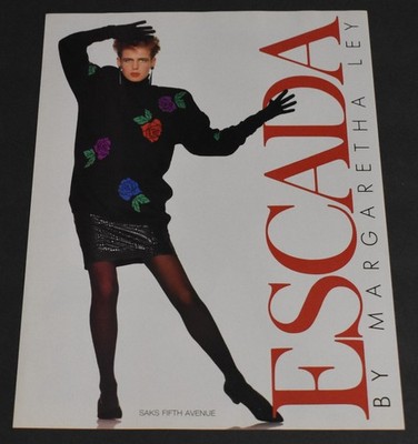 1988 Print Ad Sexy Fashion Heels Long Legs Lady Redhead Escada Pantyhose Beauty