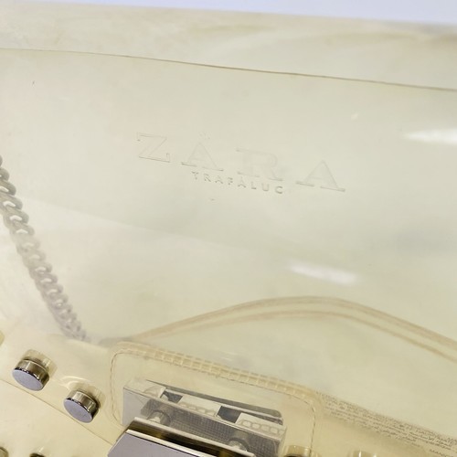 Zara Clear Acrylic Stadium Approve Studded Buckle Closure Shoulder Bag Purse - Picture 13 of 18