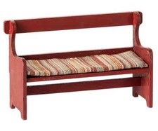 Maileg Red Wooden Bench - Mouse Size - New