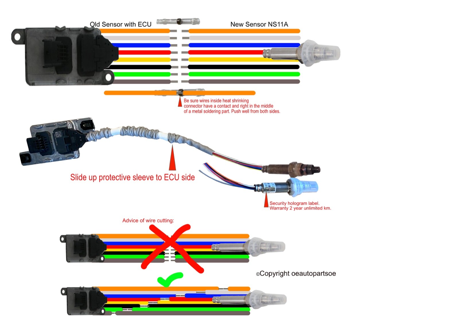NOx Sensor REPARATUR SATZ REPAIR KIT VW PASSAT SHARAN AUDI A4 03L907807AD