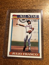 1991 Topps Baseball # 387 AL All Star Julio Franco 2nd Base