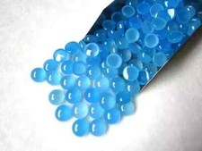  WHOLESALE NATURAL BLUE CHALCEDONY CABOCHON ROUND SHAPE LOOSE GEMSTONE