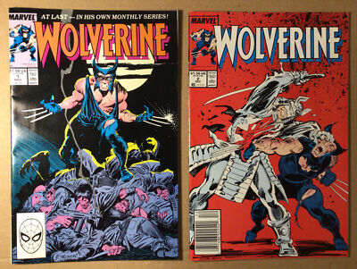 Wolverine #1, #2, Marvel Comics 1988, Vol 2. Original, Authentic