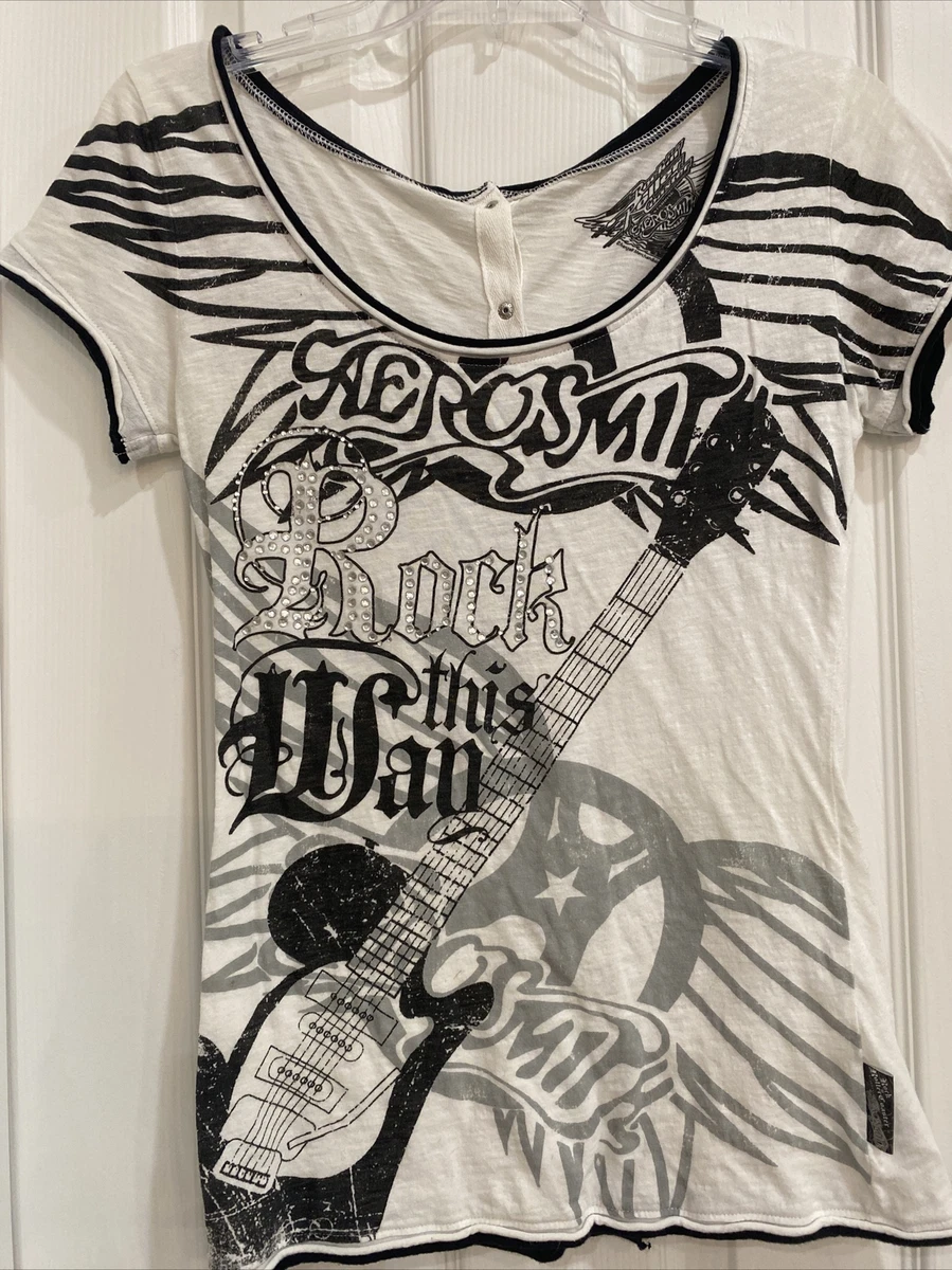 Disney Aerosmith Rock N Roller Coaster Rock This Way Ladies T