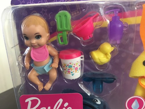 Barbie Skipper Babysitter inkl. Futter und Badezeit Spielset klares Gesicht Baby Neu - Bild 2 von 9