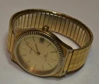 VTG Timex Water Resistant hand wind Date Men’s Gold Color Wrist Watch runs