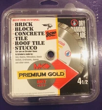 MK Diamond, #151762 4-1/2" Dry Diamond Blade for Brick, Concrete, etc.- NOS