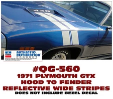 QG-560 1971 PLYMOUTH GTX - HOOD TO FENDER WIDE STRIPE KIT - REFLECTIVE