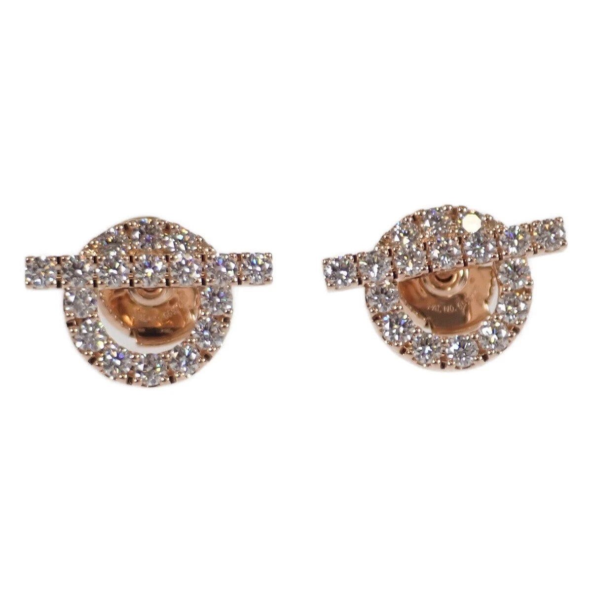 HERMES K18PG Diamond 0.92ct Finesse Earrings Pink Gold Diamond