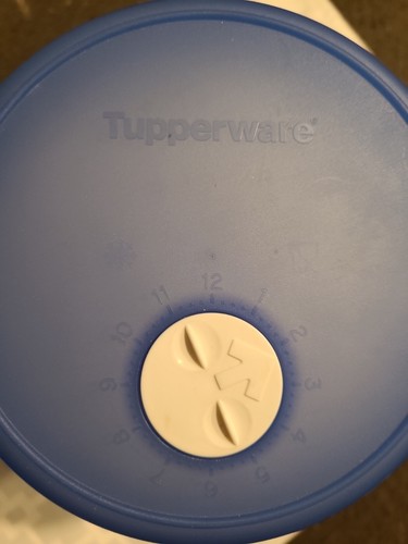Tupperware Eisbehälter Freeze Smart rund Datum Zifferblatt Aufbewahrung #4564 blau sehr guter Zustand