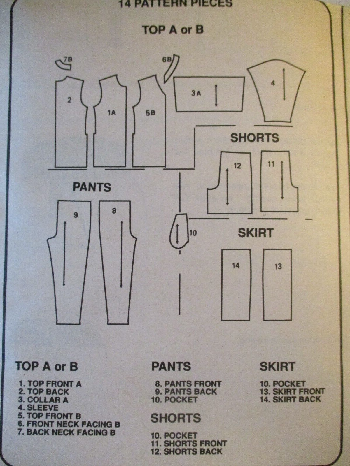 McCall's Pattern 7876 Misses Top pants Shorts Skirt Size Small (8-10 ...