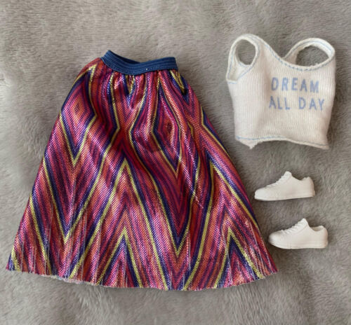 Barbie Fashionistas Doll Clothing - White & Pink Outfit with Shoes