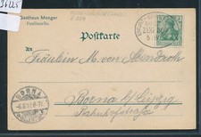 36225) Bahnpost Ovalstempel Erfurt - Saalfeld (Saale)  ZUG 309, Karte 1902