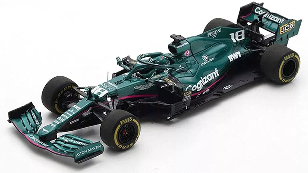 Spark S7673 Aston Martin AMR21 #18 Bahrain GP 2021 Lance Stroll 1/43 Scale F1
