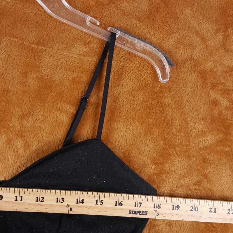 NSR Dress Womens Medium Black Mini Sheath Bodycon Sparkle Stretch Adjustable