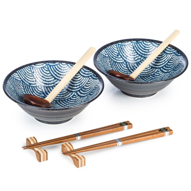 Seikaiha Japanese Ramen Noodle Bowl Set eBay