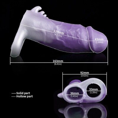 penishülle silikon Monster Penishülle Purple Cock Extension Penissleeve 100% Premium Silikon  Unikat