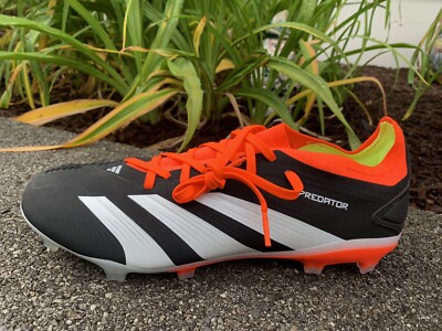 adidas Men 10 PREDATOR 24 PRO FIRM GROUND SOCCER CLEATS Black/Solar Red IG7777