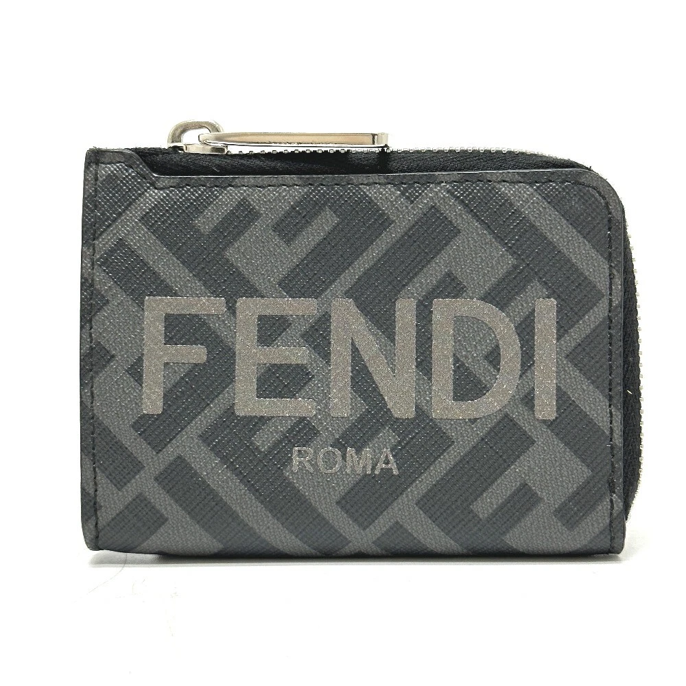 FENDI 7M0341 Wallet Coin Compartment Zucca logo L-shaped fastener coin purse  | eBay
