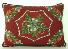 Fall/ Autumn- Acorns With Assorted Leaves & Rope Designs   Tapestry Pillow New