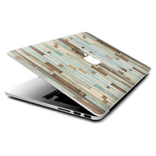 Skin Decals Wrap for MacBook Pro Retina 13" - Beach Wood Panels Teal White Wash
