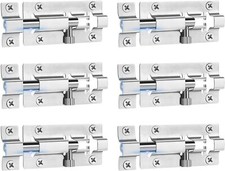 6 Pack Slide Lock, Premium Barrel Bolt Latch, Thickened Door Bolt Lock, 3 Inch