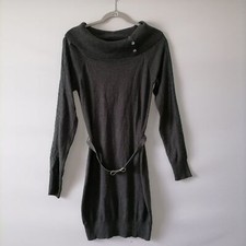 Candie's Women's Dark Charcoal Belted Sweater Dress Size L New With Tag