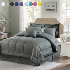 10-Piece Luxury Queen/King Comforter Set All Season Down Alternative Reversible