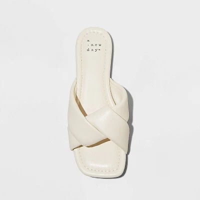 Women s Lisa Slide Sandals A New Day Off White 11 eBay