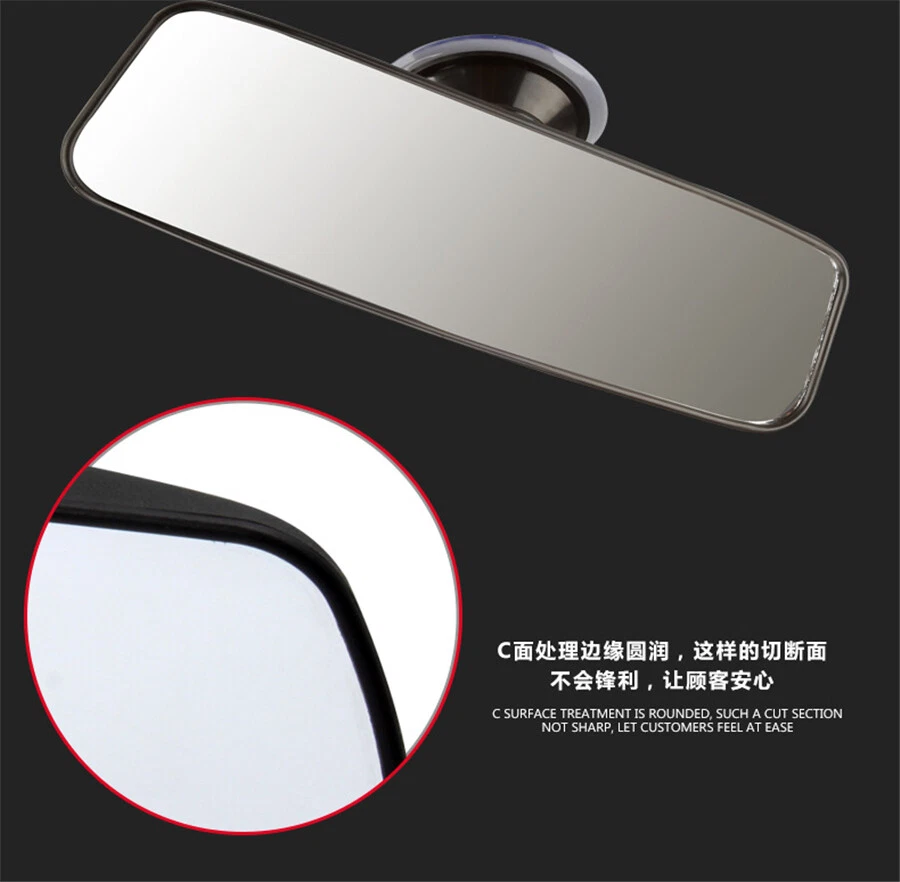 1Pcs Large Sucker Rear View Mirror Accessory Wide Large Car Dash Mount Rearview - Image 3 of 4