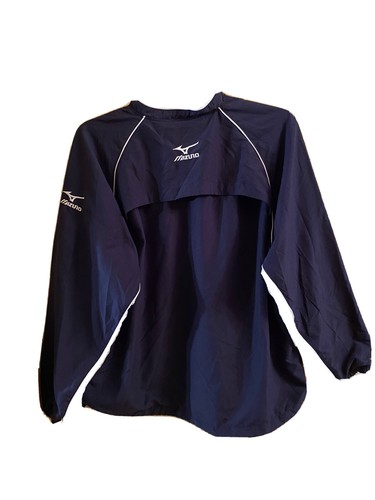 Mizuno Wind Breaker Quarter Zip Golf Baseball Pullover Blue Sz Large - Picture 2 of 10