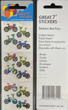 12 packages of Prismatic Bicycle Stickers, "Great 7" Sticker designs, PPZ6113