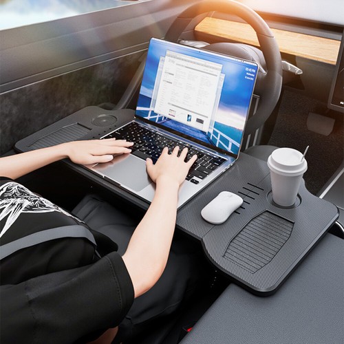 For Tesla Model3/Y Portable Folding Laptop Desk Steering Wheel Tray Eating Table - Picture 6 of 23