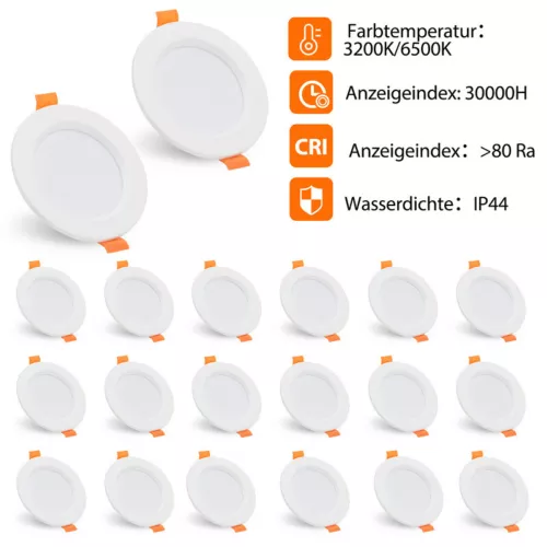 20x LED Einbaustrahler Decken-Spots Innenbeleuchtung Einbaurahmen 5W - Bild 2 von 13