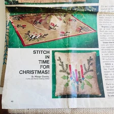 Scandinavian Designs Needlecraft Tree Skirt & Pillow Wool Yarn Directions 