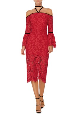 alexis red lace dress