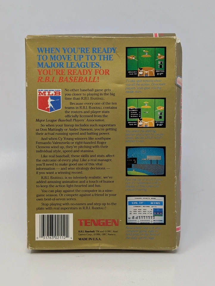 RBI Baseball NES Nintendo Tengen - In Box No Manual Cart in OG Seal - Image 2 of 4