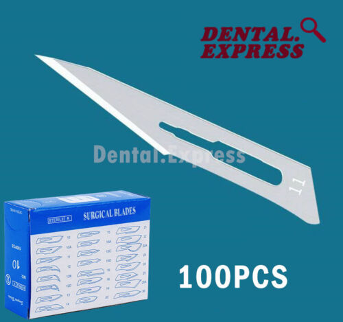 Bisturí quirúrgico dental cuchillas esterilizadas hoja de acero al carbono soporte de mango de cuchillo - Imagen 5 de 28