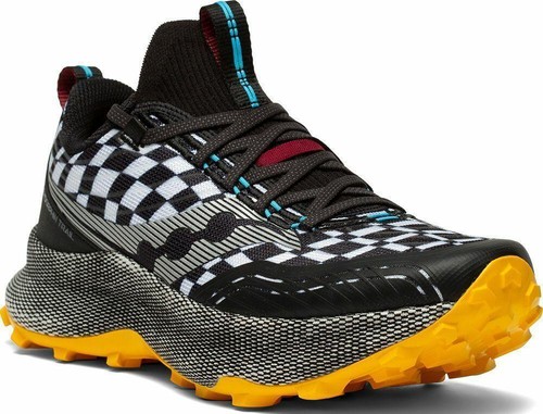 Saucony Endorphin Trail Running Shoes Teal Citron Yellow PWRTRAC Mens S20647-30 Saucony Endorphin Trail Running Shoes Teal Neon Yellow Mens  main image 4