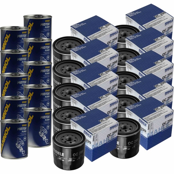 10X Original Mahle / Knecht ÖLfilter OC 299 + 10X SCT Motor Flush MotorspüLung-image