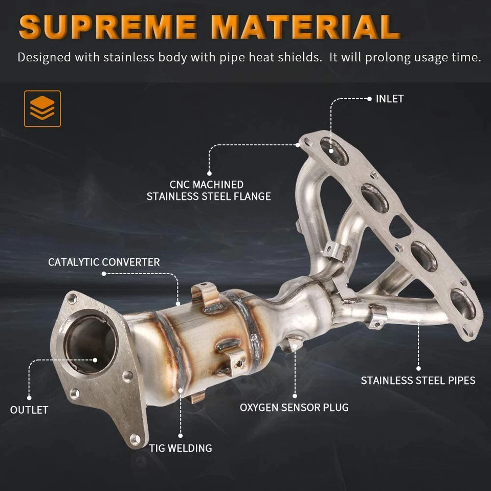 Convertidor catalítico colector para Nissan Altima L4 2007-2013 2,5 L 674-933 Foto 2 de 4