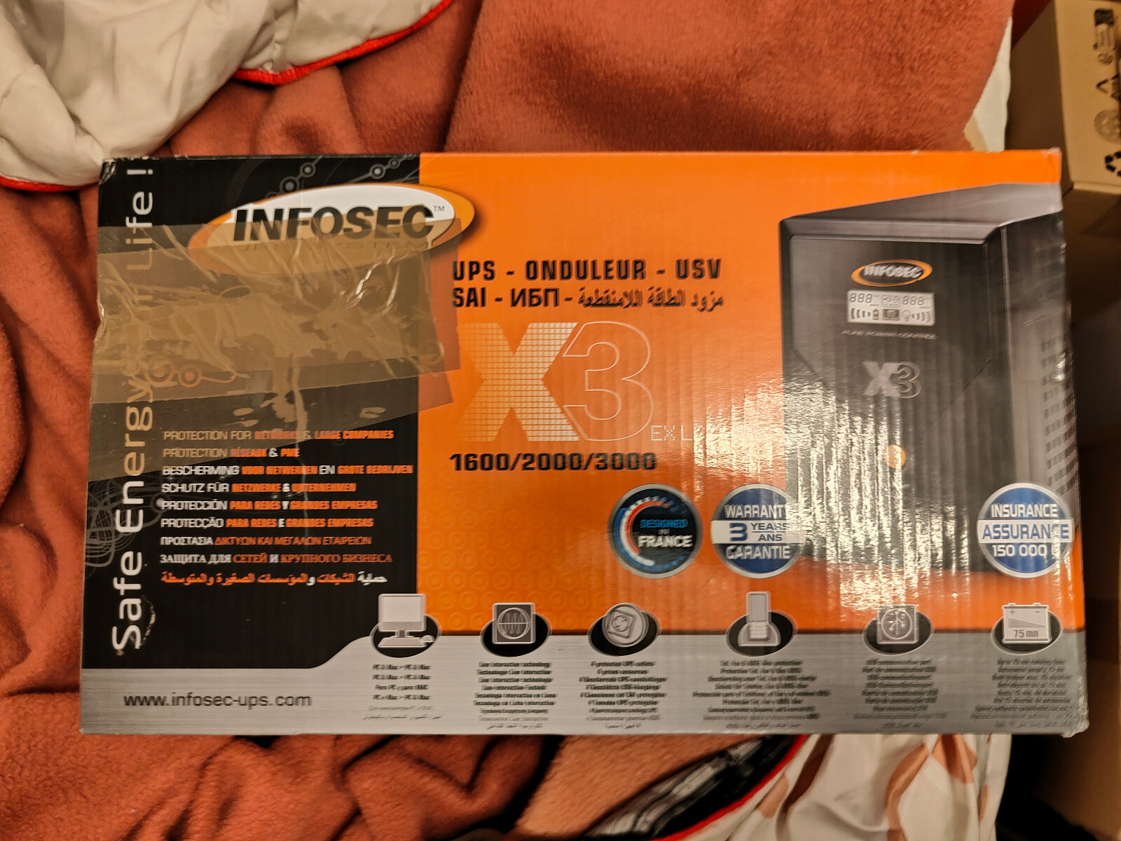 Onduleur Infosec X3 EX LCD USB 1600 VA protection surtension 4 prises ordinateur