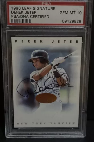 1996 Leaf Signature Derek Jeter RC Bronze Auto Autograph PSA 10