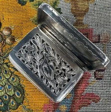 Antique Georgian Sterling Silver Vinaigrette,  1814 John Shaw, Birmingham Marks