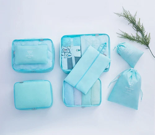 8-teiliges Reisegepäck Organizer Set Koffer Aufbewahrung Taschen Kleidung Packwürfel - Bild 11 von 29