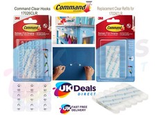 Command Mini Clear Self Adhesive Damage Free Strips Decorating Hooks or refills