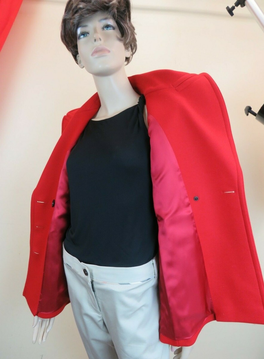 BURBERRY★素敵!TUMBLEBRIDGE RED WOOL PEACOAT $950 BURBERRY TUMBLEBRIDGE RED WOOL DOUBLE BREASTED PEA COAT