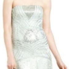  ADRIANNA PAPELL STRAPLESS GOWN DRESS GRAY SIZE 6 #142 NWT