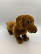 Toys R Us BROWN Tan DACHSHUND PUPPY DOG Wiener Plush STUFFED 2011 Standing RARE